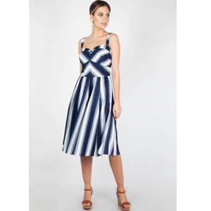 Voodoo Vixen Kayla Nautical Striped Dress